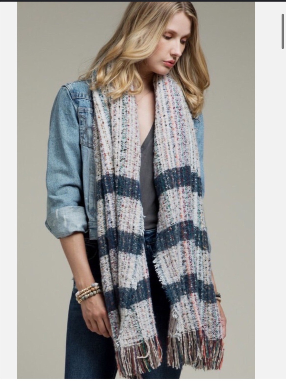 Ruggine, oversized Cozy Knit Fringe Scarf - red and multicolor, NWT